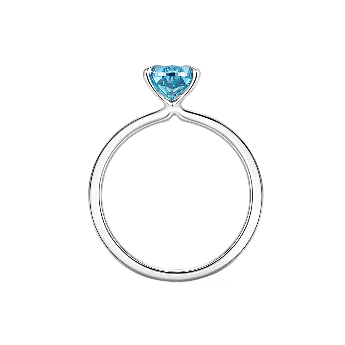 Blue Classic Four-Prong Petite Comfort Fit Solitaire Engagement Ring
