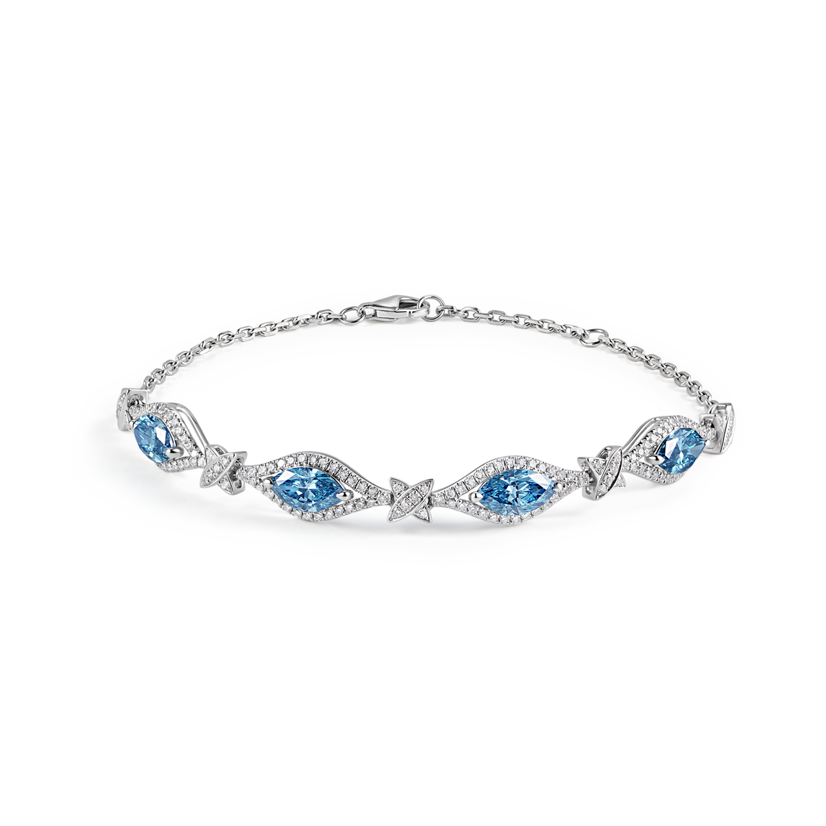 CRITI RORA Azure Butterfly Platinum Lab-Grown Diamond Bracelet
