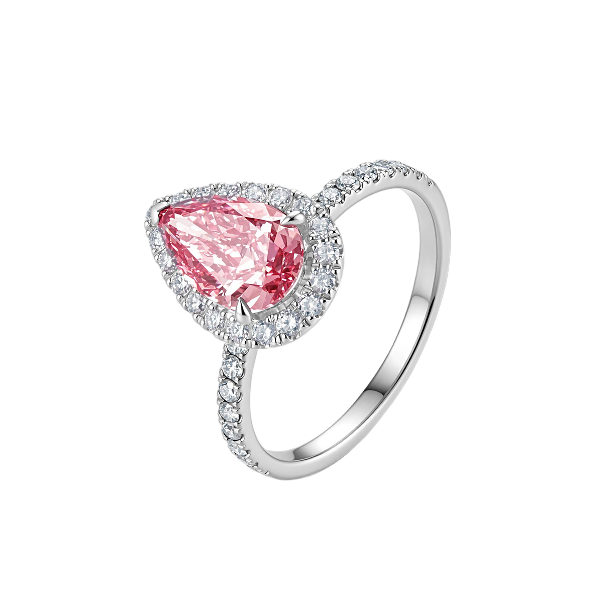 Luna Halo Lab-Grown Pink Diamond Engagement Ring