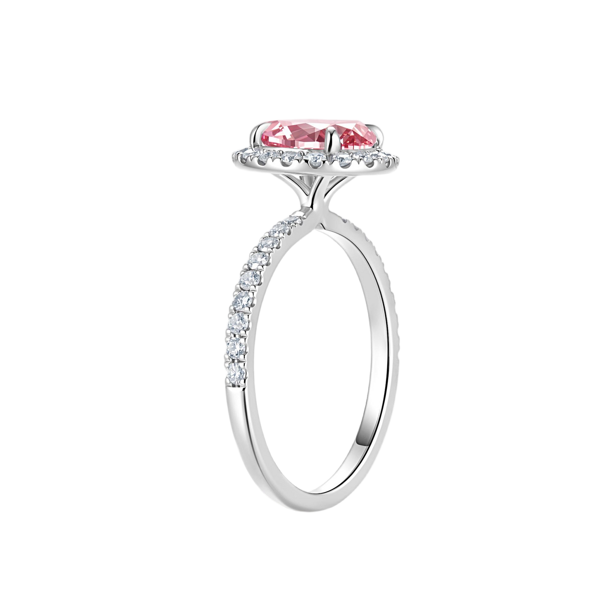 Luna Halo Lab-Grown Pink Diamond Engagement Ring