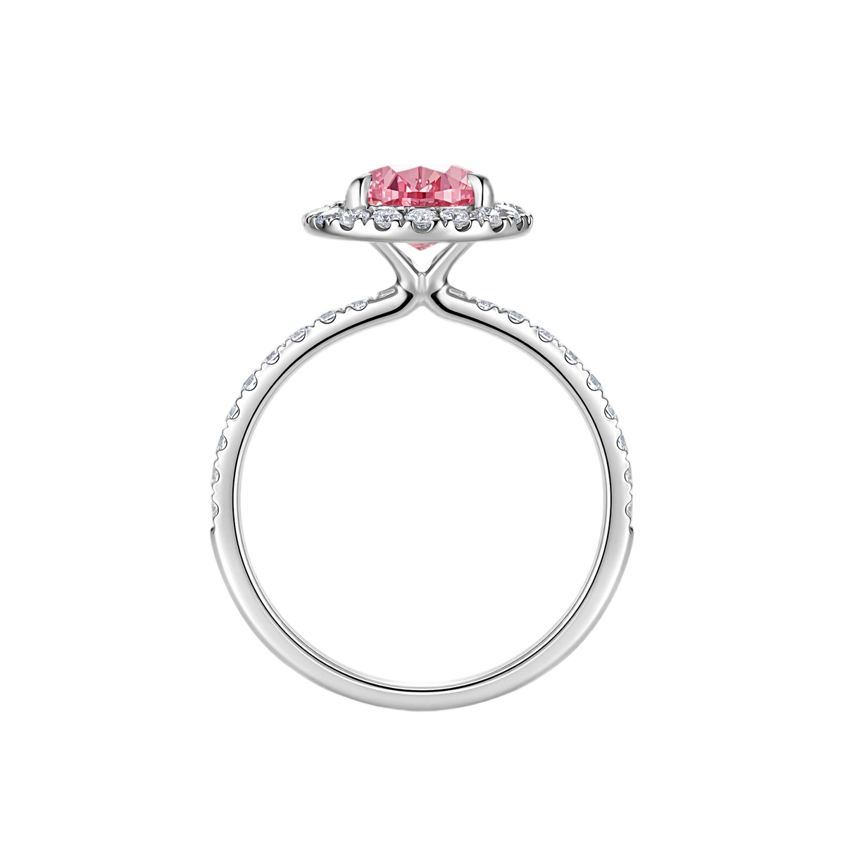 Luna Halo Lab-Grown Pink Diamond Engagement Ring