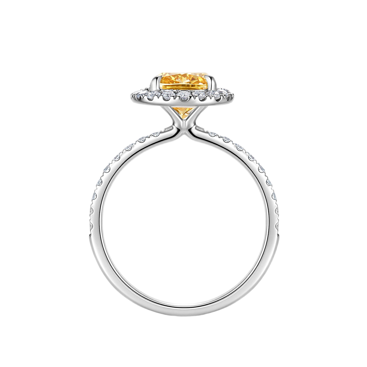 Luna Halo Lab-Grown Yellow Diamond Engagement Ring