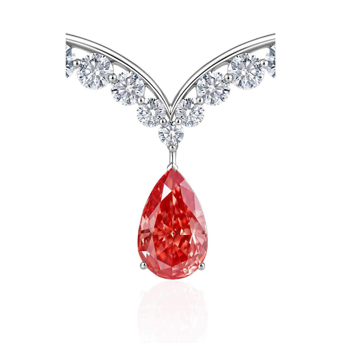 CRITI RORA Scarlet Aurora Teardrop Pendant Necklace