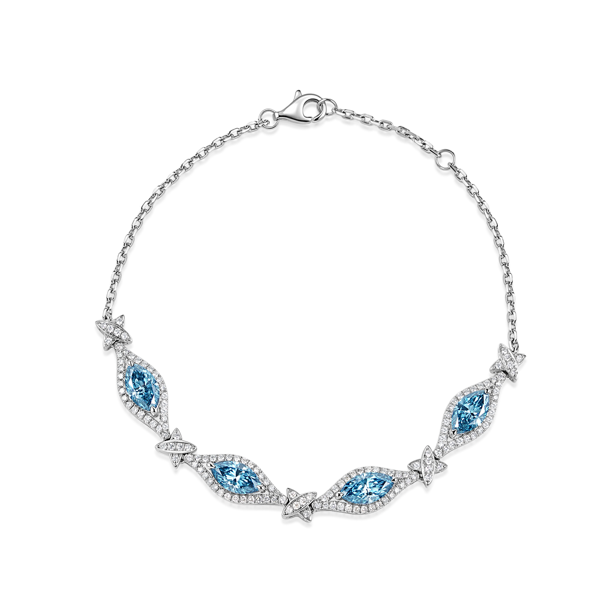CRITI RORA Azure Butterfly Platinum Lab-Grown Diamond Bracelet