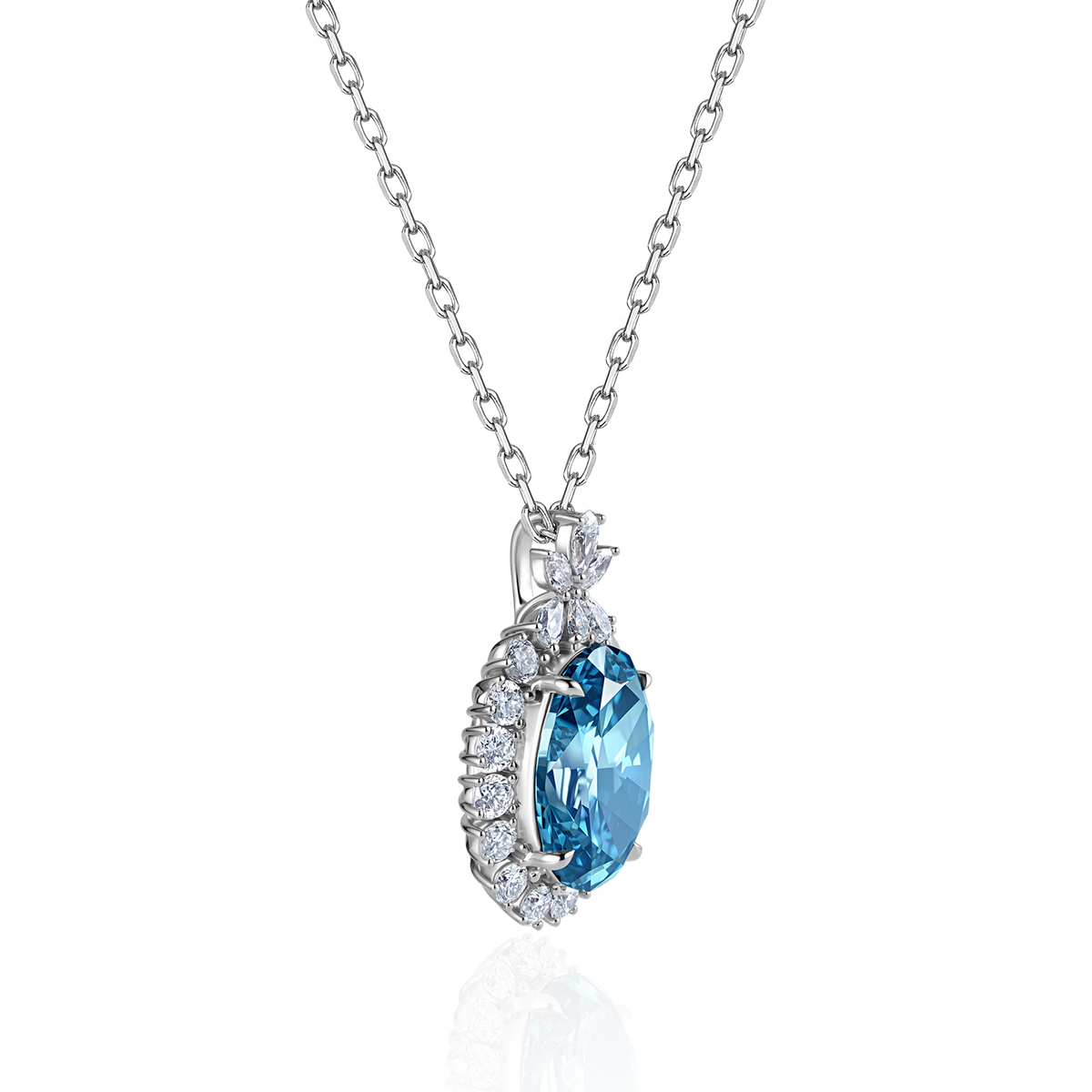 CRITI RORA Celestia Blue Diamond Pendant Necklace
