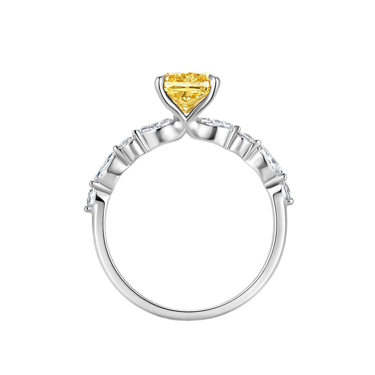 Aurelia Cusion Solitaire Lab-Grown Yellow Diamond Ring