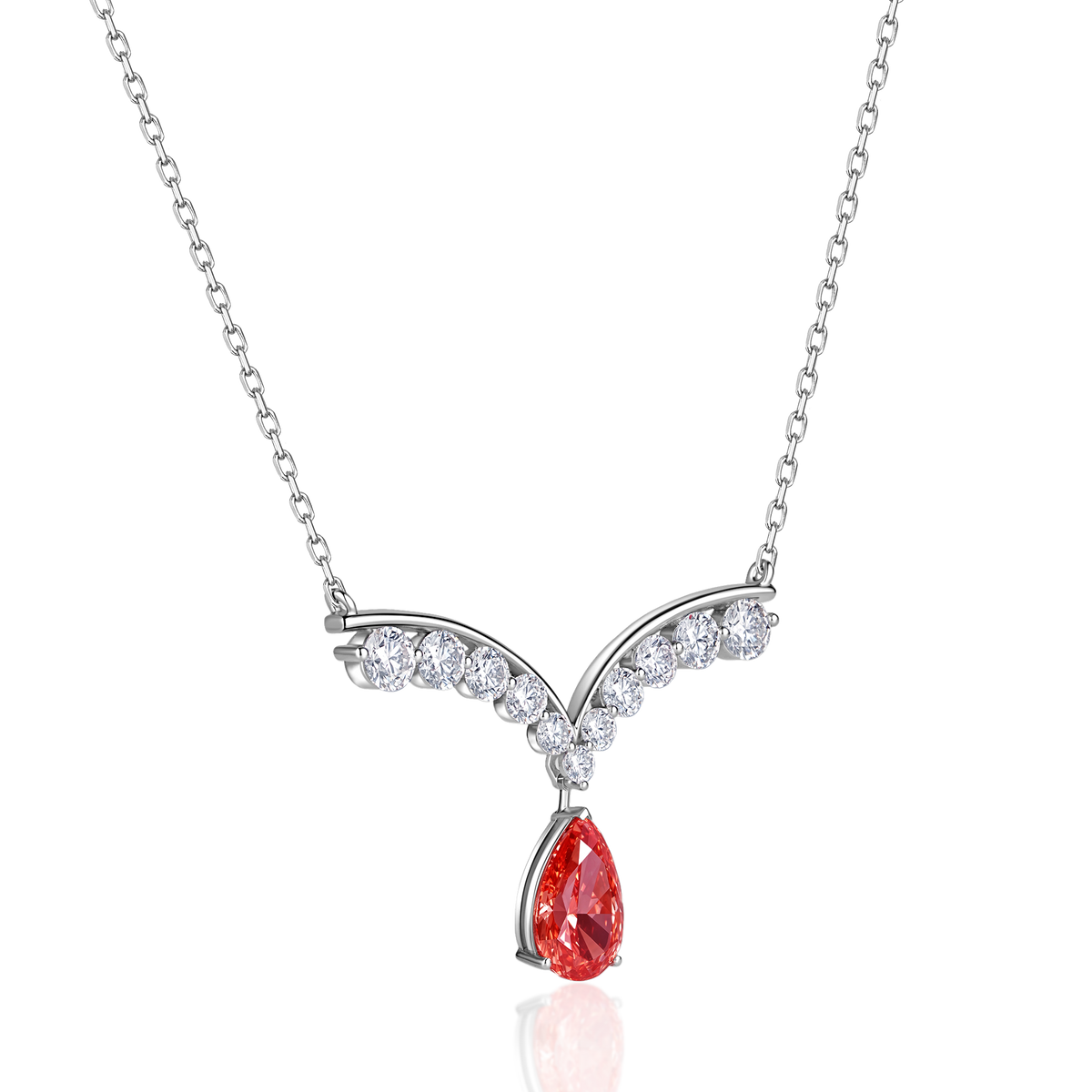 CRITI RORA Scarlet Aurora Teardrop Pendant Necklace