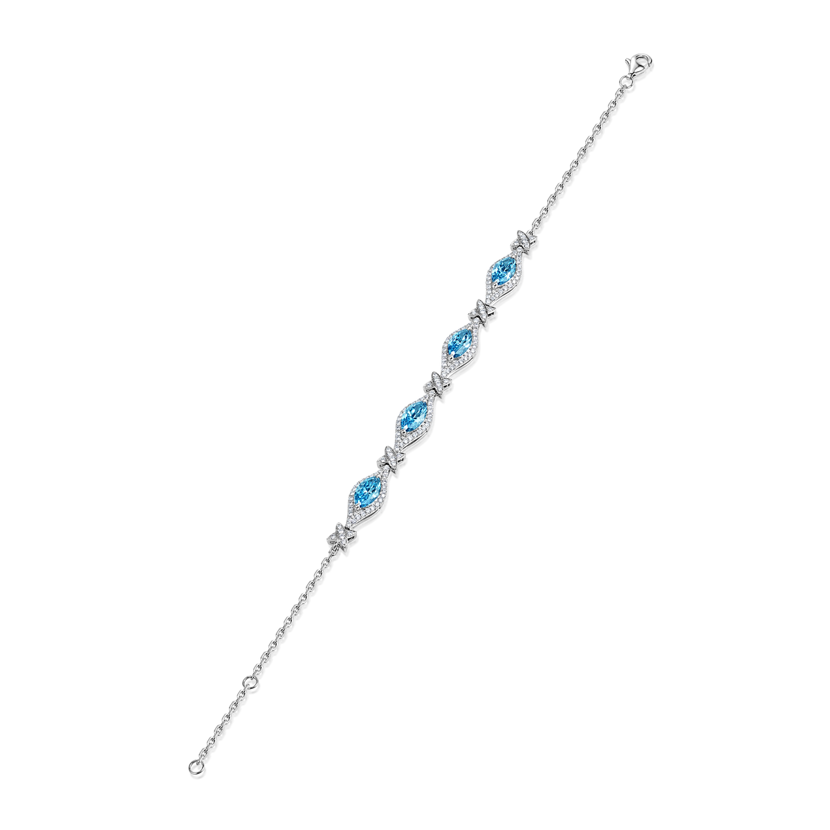 CRITI RORA Azure Butterfly Platinum Lab-Grown Diamond Bracelet