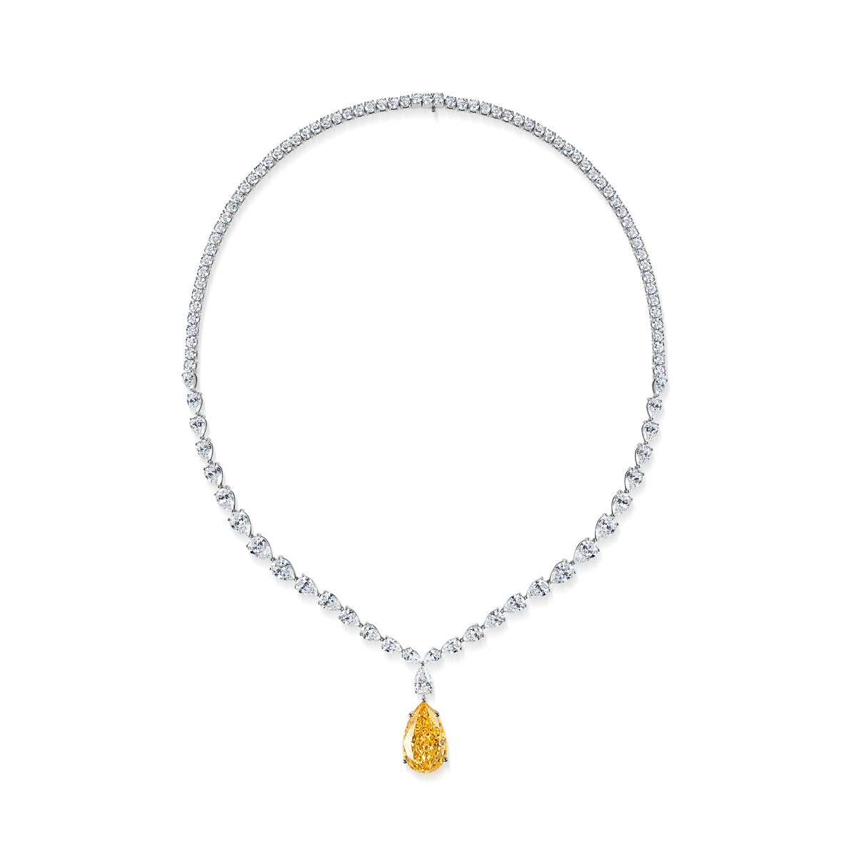 Aurora Royale 18K Gold Lab-Grown Yellow Diamond Drop Necklace