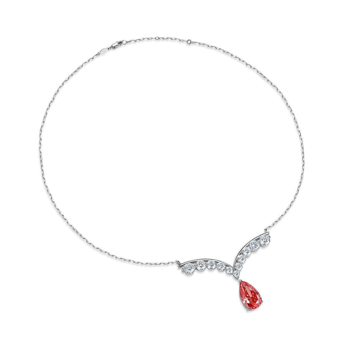 CRITI RORA Scarlet Aurora Teardrop Pendant Necklace
