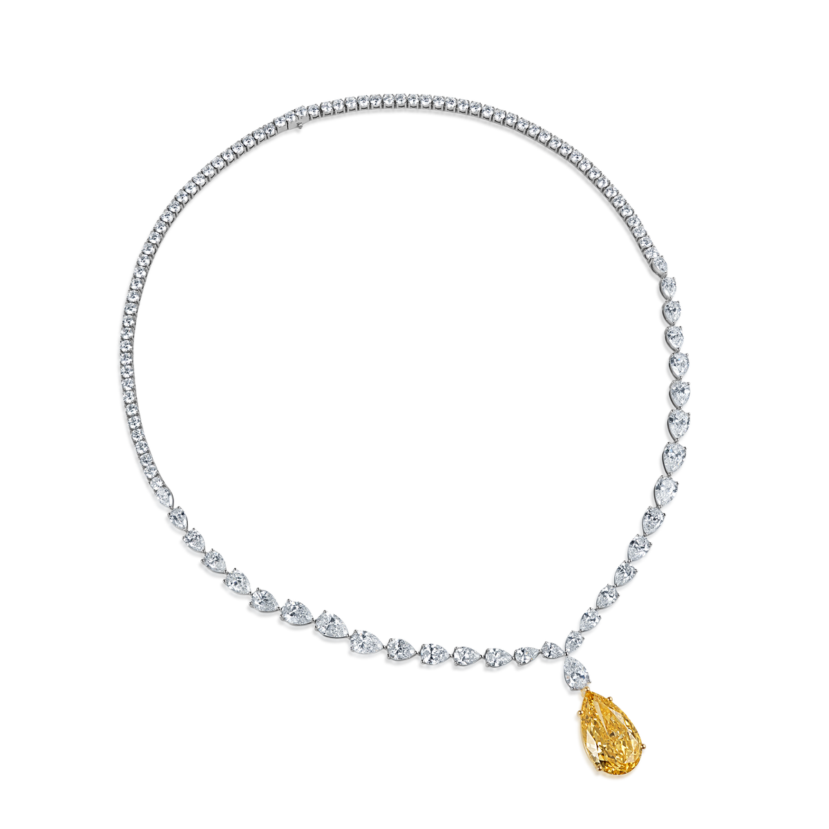 Aurora Royale 18K Gold Lab-Grown Yellow Diamond Drop Necklace